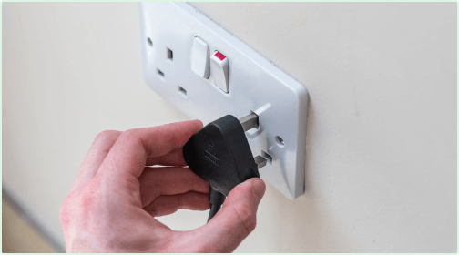 connect charger to an earthed socket